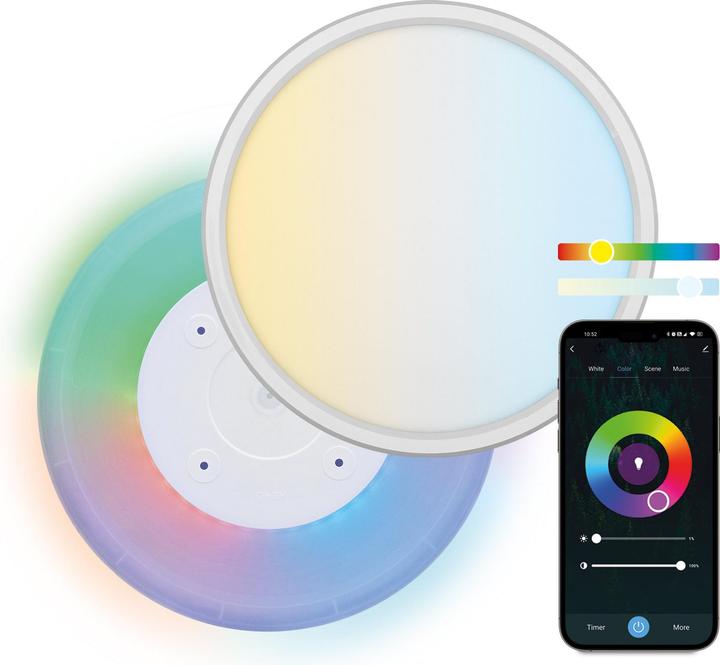 Image du produit KSIX Plafon LED Duo Intelligent Cct-Rgb 24w 42cm (2450 lm)