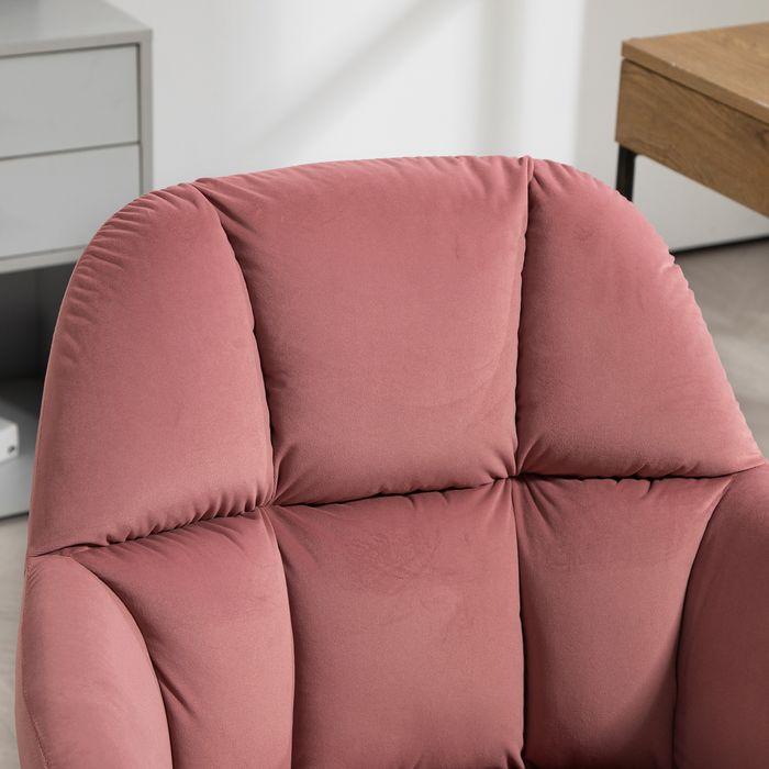 Produktbild Swisshandel24 Bürostuhl, Samtoptik, mit Armlehne, Rosa