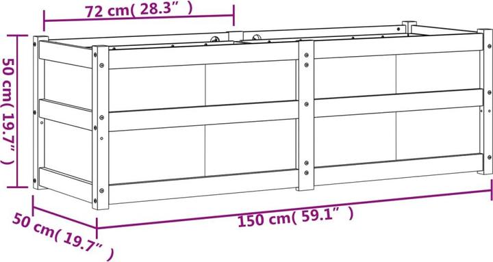 Image du produit vidaXL Pflanzkübel 150x50x50 cm Massivholz Kiefer,Material