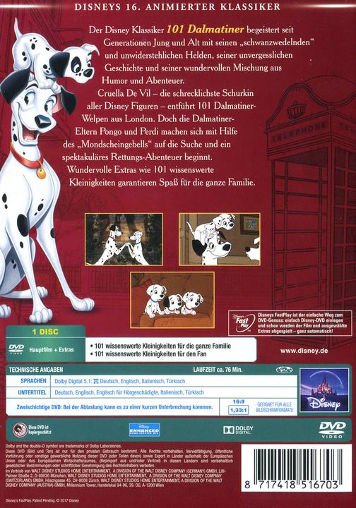 Produktbild Disney Interactive Studios 101 Dalmatiner (DVD, 1961, Deutsch)