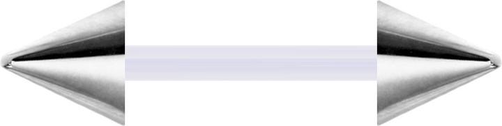 Immagine prodotto Star Piercing Barbell bianco con due coni argento (Acciaio chirurgico 316L, Bioflex, senza ottone)