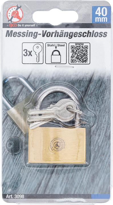 Productafbeelding BGS Messing hangslot | 40 mm