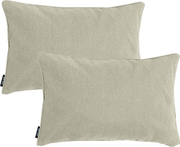 Madison 2er-Set Deko-Kissen wasserabwesend, bequemes Outdoorkissen, beige, 50 x 30 x 10 cm (50 x 30 cm)