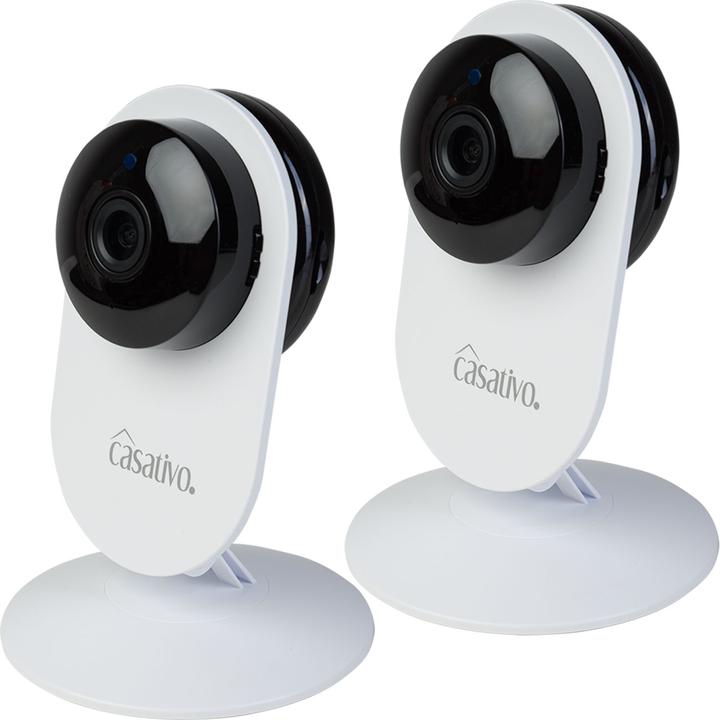 Immagine prodotto Casativo 2er-Set Hochauflösende Full-HD-IP-Überwachungskamera mit, Nachtsicht, Bewegungserkennung (1920 x 1080 Pixels)