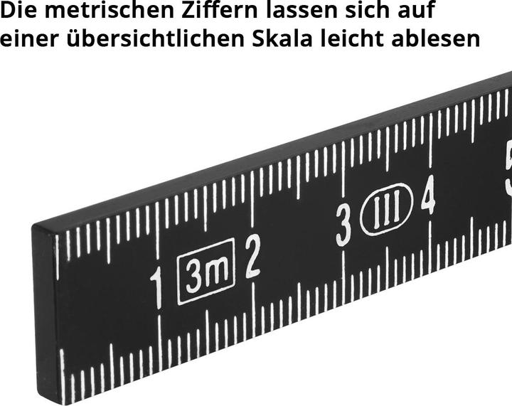 Produktbild Stahlwerk Zollstock 3er Set 3 Meter präziser Kunststoff-Gliedermassstab Meterstab (3 m)