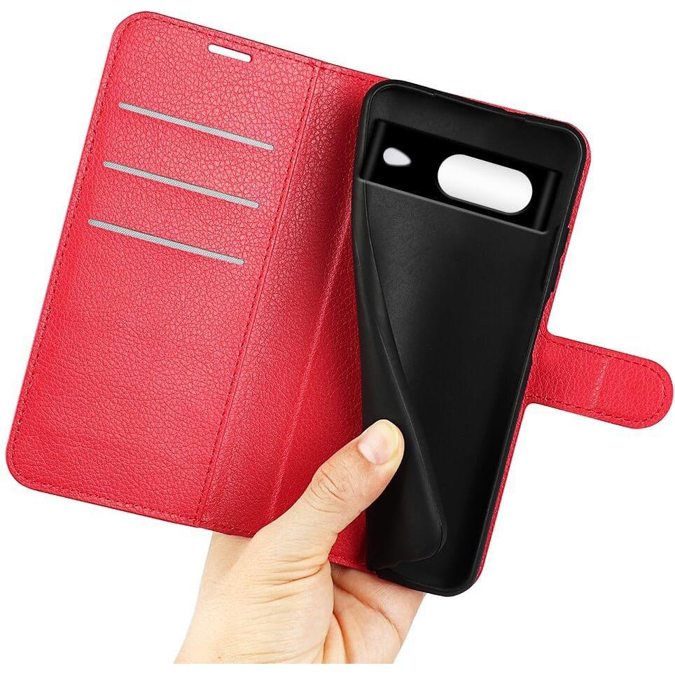 Thumbnail - Cover-Discount Google Pixel 8 - Leder Etui Hülle rot (Google Pixel 8), Smartphone Hülle, Rot