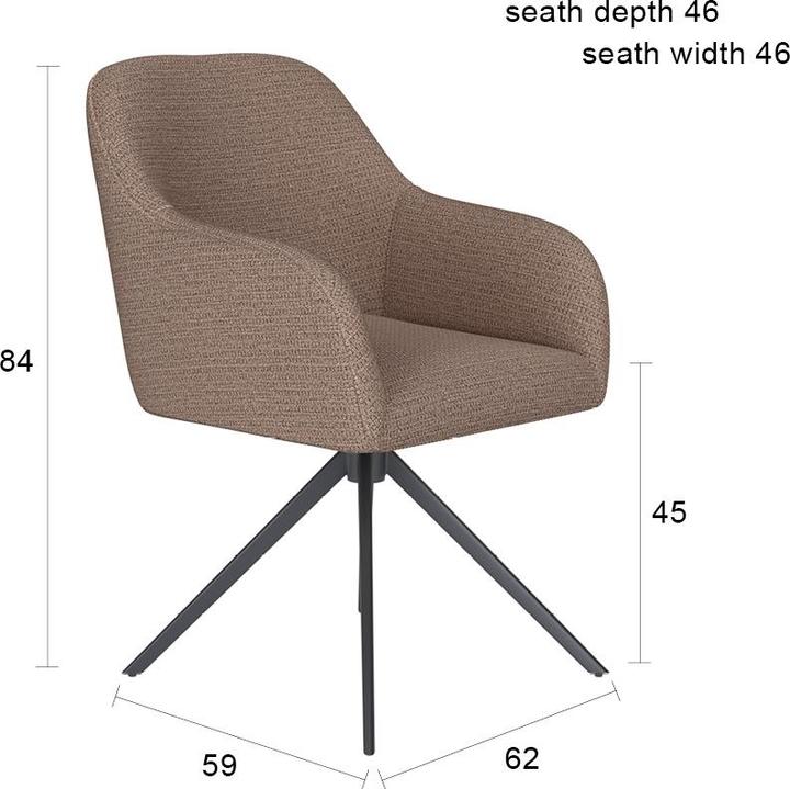 Image du produit White Label Living Chair Otis Off-White Metal Swivel