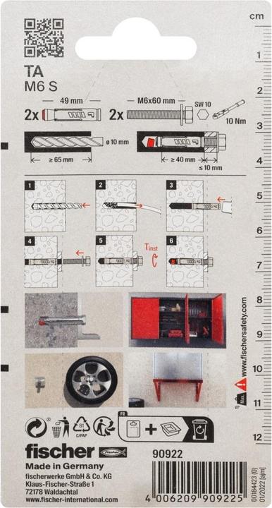 Productafbeelding Fischer Zwaar anker TA M6 S K (2 Pcs.)