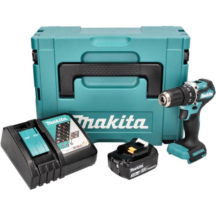 Thumbnail - Makita, Bohrmaschine + Akkuschrauber, DHP 487 RF1J Akku Schlagbohrschrauber 18 V 40 Nm Brushless + 1x Akku 3,0 Ah + Lade...