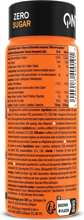 Nutritional values and ingredients QNT L-Carnitine Shot (Red fruits, 1 x)