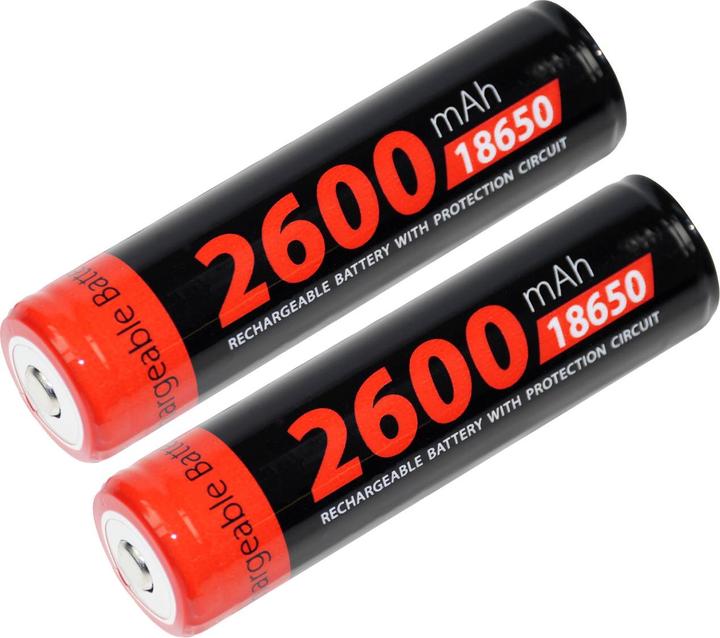 XCell Lithium-Ionen-Akkus Typ 18650, 2er-Set (2 Stk., 18650, 2600 mAh)