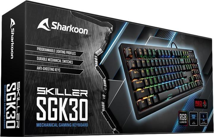 Produktbild Sharkoon SKILLER SGK30 Tastatur USB QWERTY US Englisch (US, Kabelgebunden)