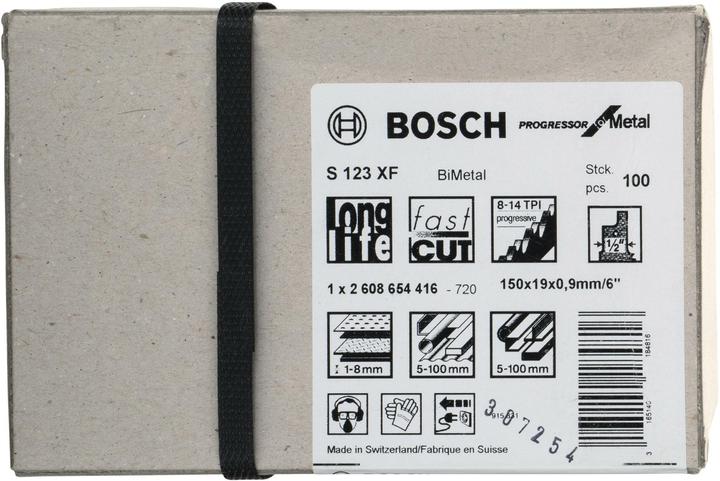 Image du produit Bosch Professional Zubehör Lame de scie sabre S 123 XF Progressor for Metal, pack de 100
