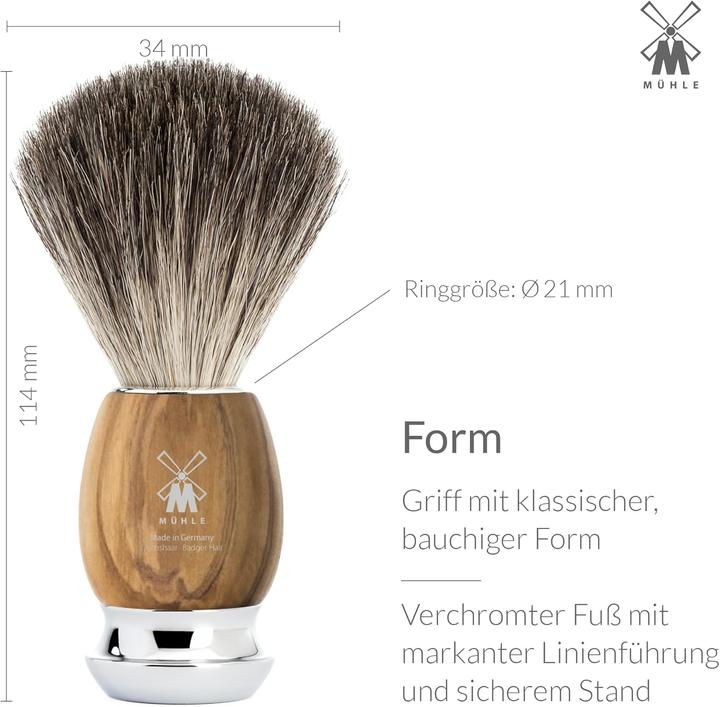 Image du produit Mühle Ensemble de rasage - Rasoir, blaireau et support