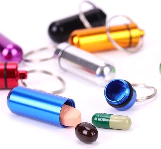 Actual product image MU Classic Pill Series medication dispenser key fob