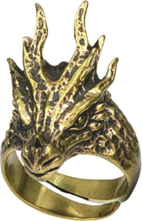 Produktbild Star Piercing Ring vergoldet Drachenkopf (57)