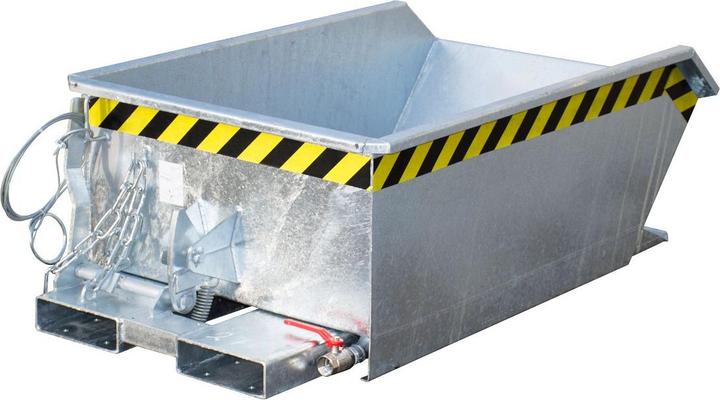 Produktbild eurokraft pro MINI Späne-Kippbehälter, niedrige Bauhöhe, Volumen 0,27 m³, verzinkt (270 l)