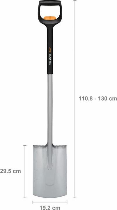 Actual product image Fiskars Telescopic spade for soft, low-stone soils, Round, Length: 111 - 130 cm, Reinforced boron steel