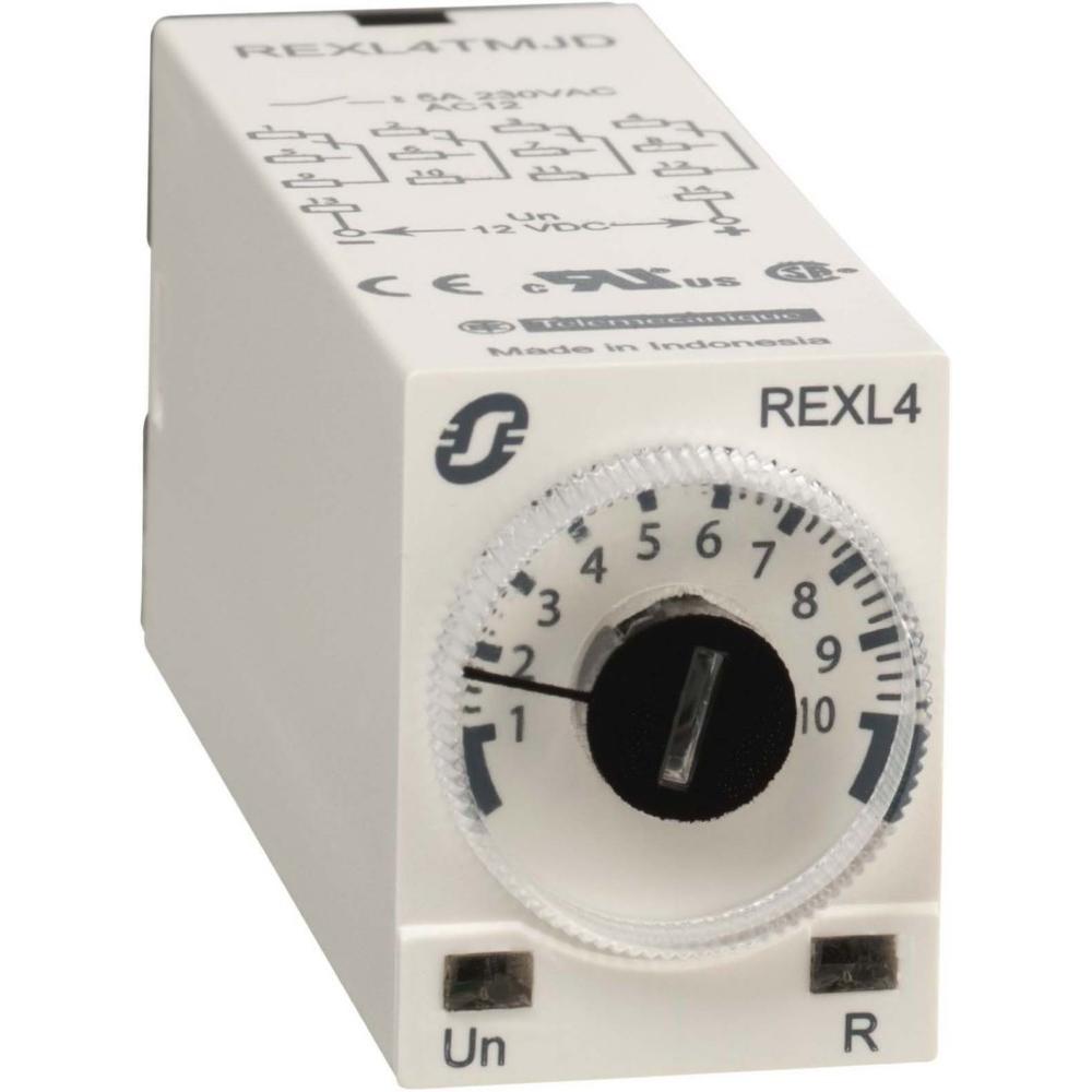 Schneider Electric 4 CO On Delay timer 24V DC REXL4TMBD, Relais