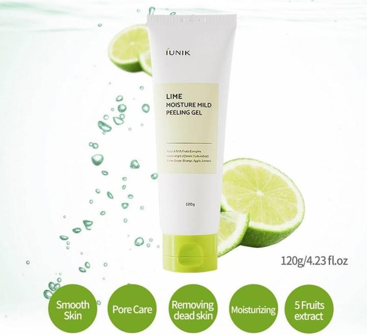 Immagine prodotto iUNIK Gel peeling delicato all'idratazione di Lime (Gel detergente, 120 ml)