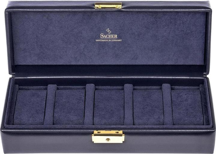 Sacher 1015.301.014023 - Uhrenetui für 5 Uhren acuro navy (Leder)