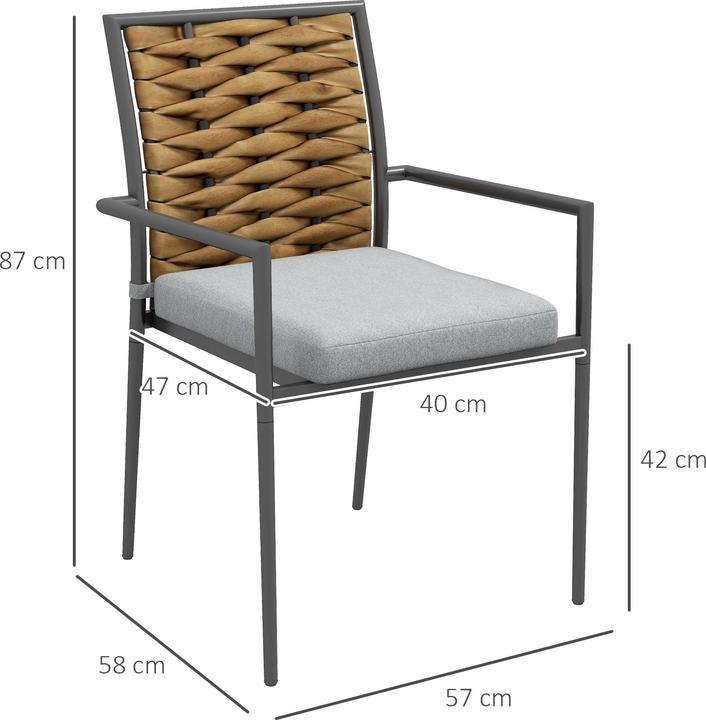 Actual product image Outsunny Stackable garden chairs with cushions