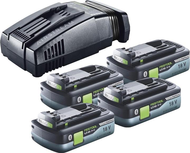 Actual product image Festool Energy Set: 4x Batteries BP 18 Li 4.0 Ah HPC-ASI 4.0Ah 18V + Charger SCA 16 10.8V-18V (4x (18 V)