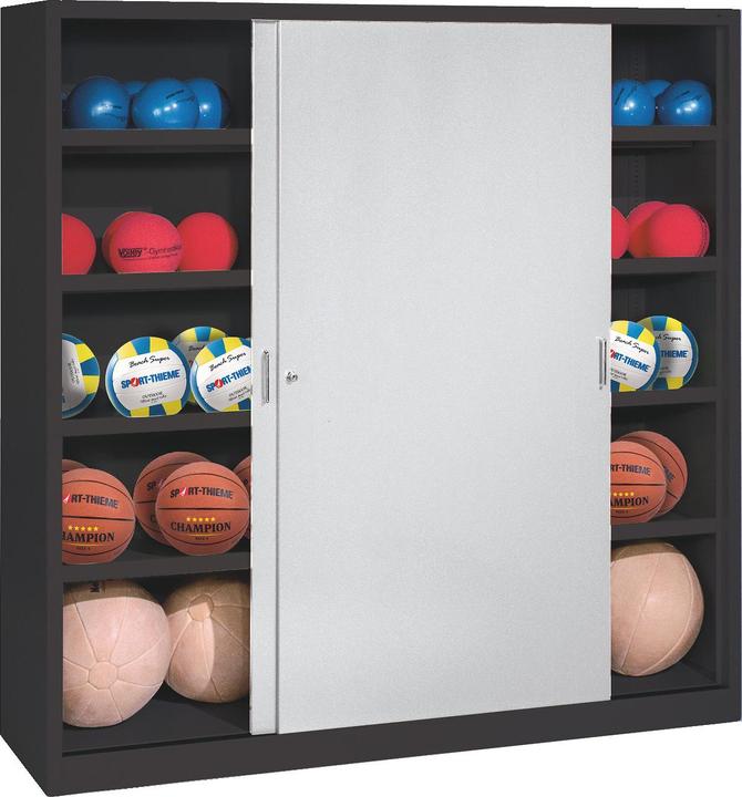 Actual product image C+P Ball cabinet (HxWxD: 195x160x50 cm, with solid sheet metal sliding doors, type 4)