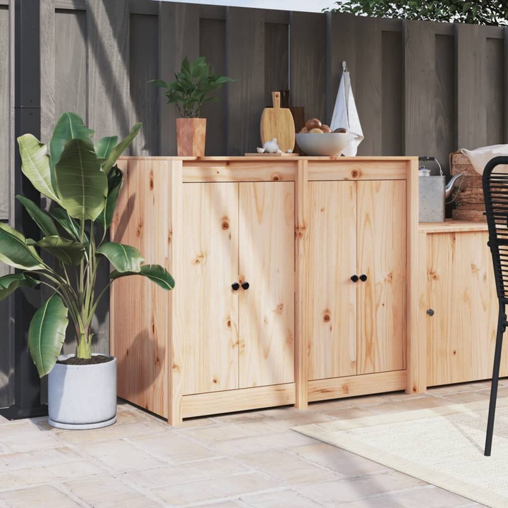VidaXL Outdoor-Küchenschrank Massivholz Kiefer,Material