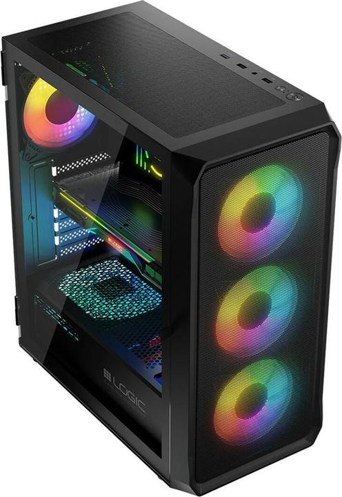 Actual product image Logic PORTOS ARGB MIDI USB 3.0 case black (ATX, mATX)