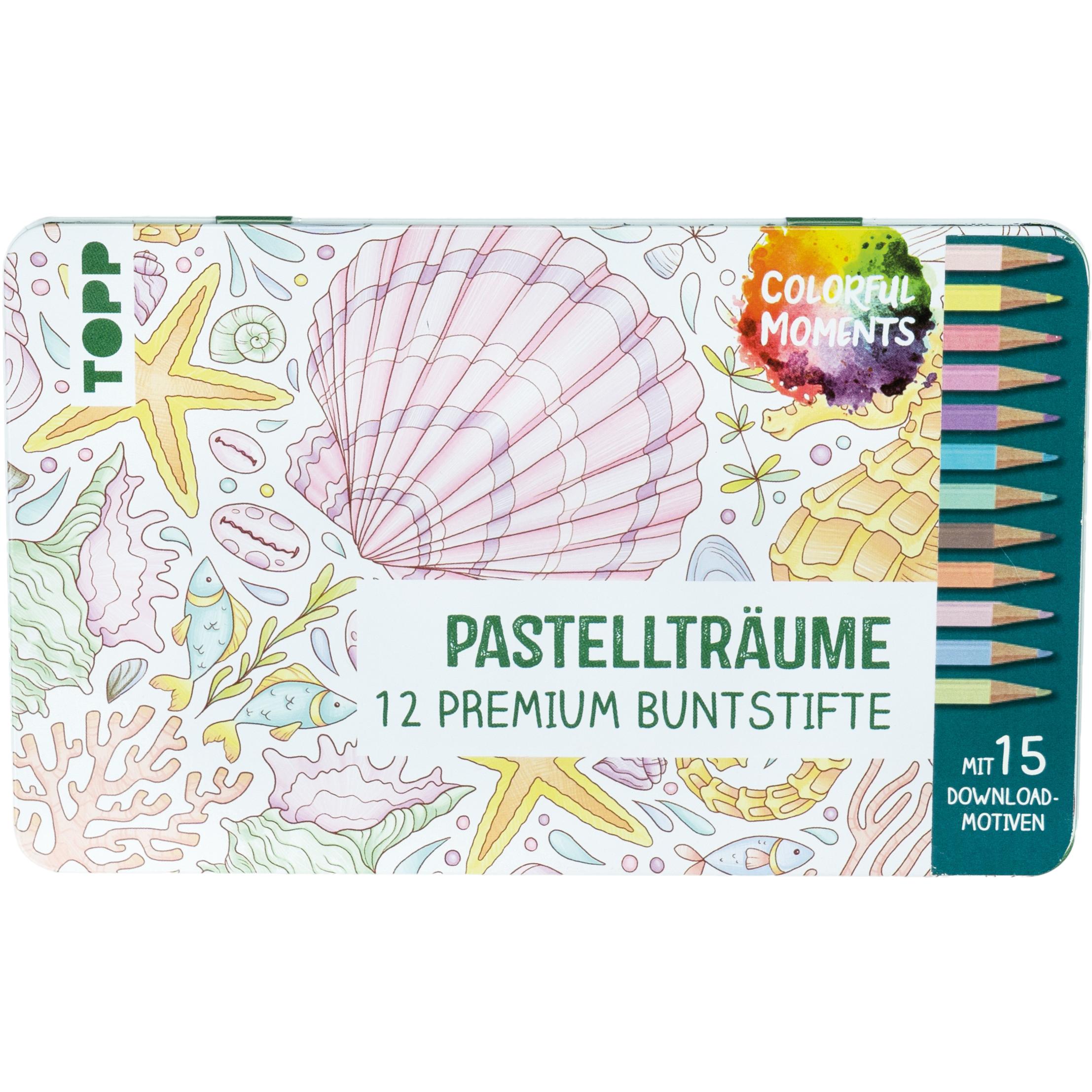 Topp, Malstifte, Colorful Moments Designdose mit Buntstiften - Pastellträume (Multi, 12 x)