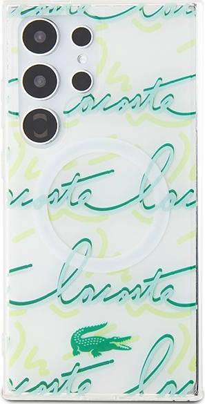 Actual product image Lacoste LCHMLUSCN S928 biały/white hardcase Double Layer Script (Samsung Galaxy S24 Ultra)