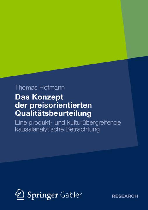 Produktbild Das Konzept der preisorientierten Qualitätsbeurteilung (Deutsch, Thomas Hofmann, 2013)