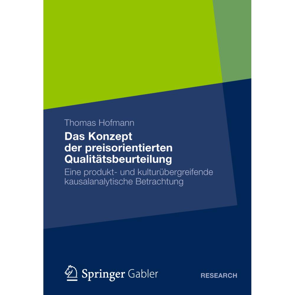 Das Konzept der preisorientierten Qualitätsbeurteilung, Fachbücher von Thomas Hofmann