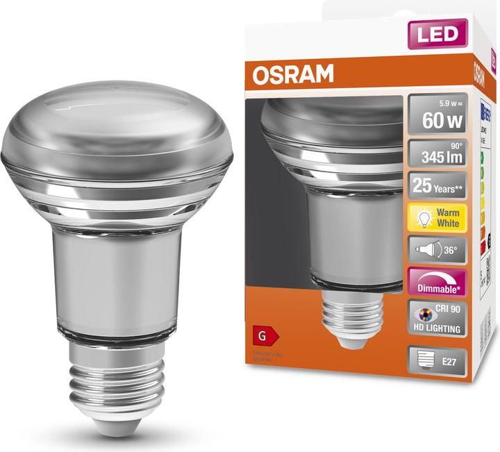 Actual product image Osram Star R80 (E27, 60 W, 345 lm, 1 x, G)