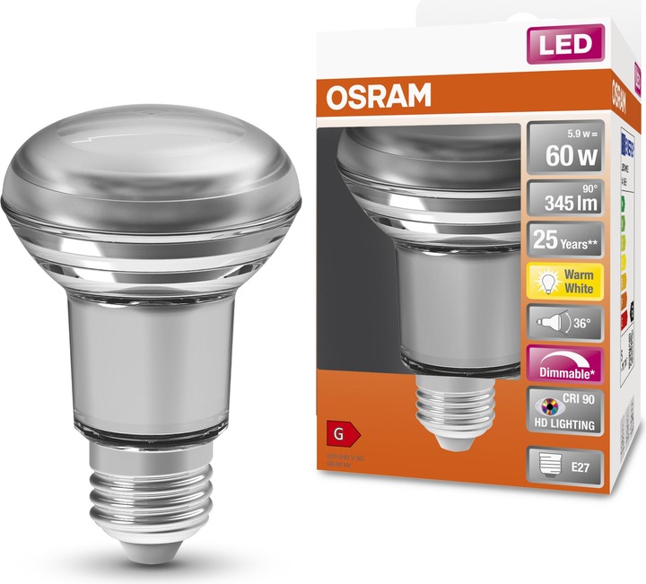 Produktbild Osram Led Superstar R80 (E27, 60 W, 345 lm, 1 x, G)