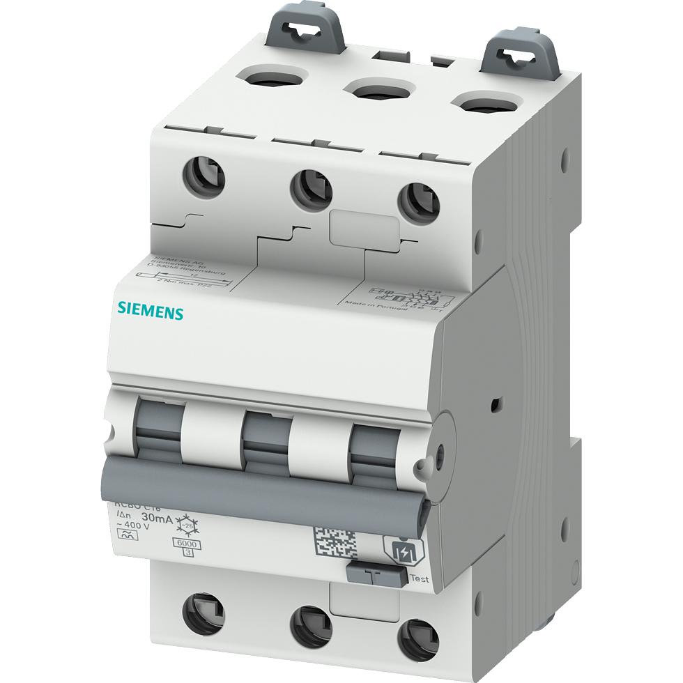 Siemens, Schutzschalter, FI/LS-Schutzschalter C6 2p+N 0,03A A 6kA 5SU1336-7FP06