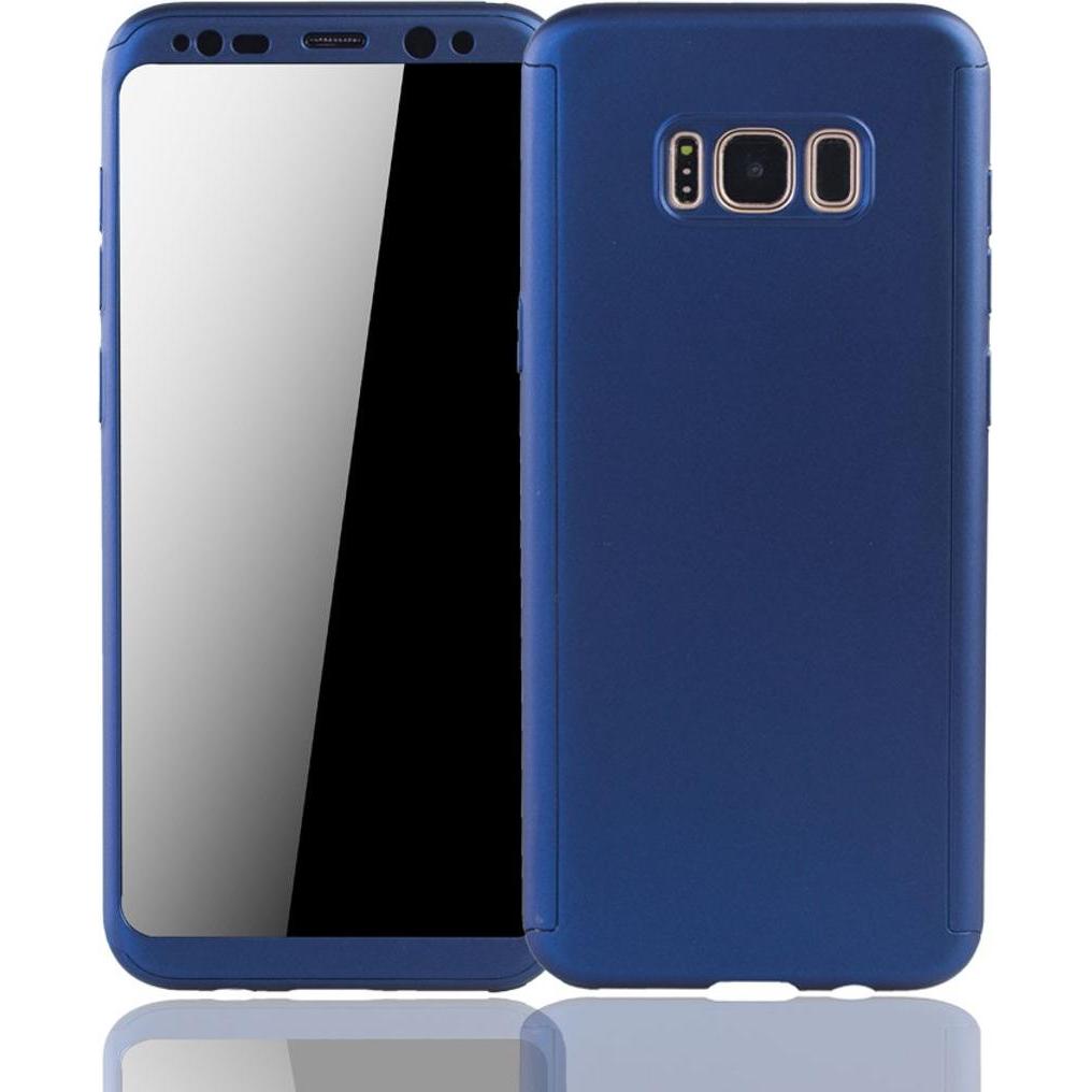 König Design Hülle Handy Schutz für Samsung Galaxy S8 Full Case Cover Displayschutz 360 Blau (Samsung Galaxy S8+), Smart...