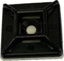 Actual product image RS PRO Self-adhesive fixing base, nylon 66 black 26.1mm x 26.1 mm, for 4.3mm 8mm cable ties, 10 (26.10 mm, 100 pcs.)