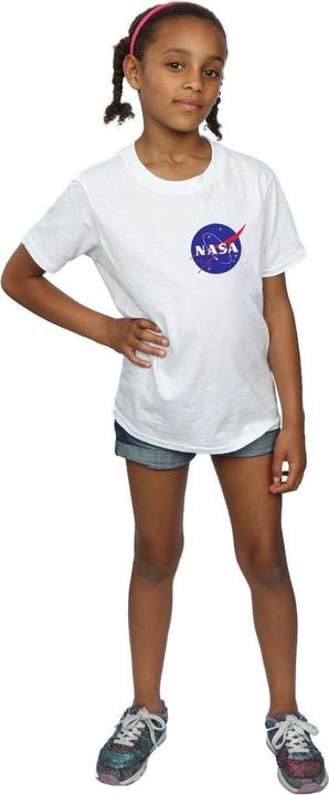 Actual product image Nasa Girls Classic Insignia Chest Logo Cotton T-Shirt (116)