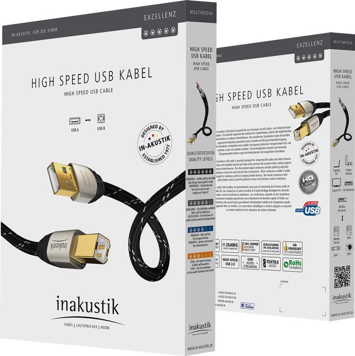 Actual product image Inakustik Excellence High Speed USB (1 m, USB 2.0)