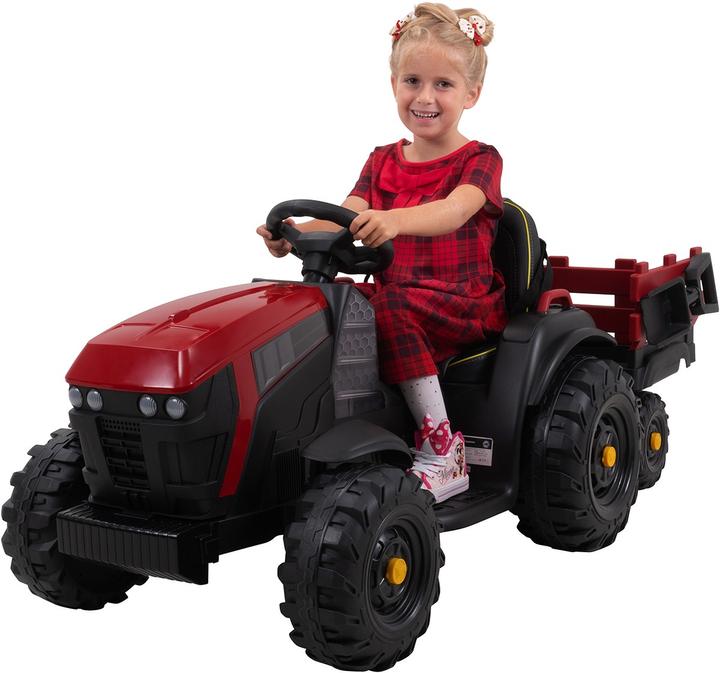 Produktbild Actionbikes Motors Elektro Kindertraktor mit Anhänger Trecker Kinder Traktor mit Motor elektrisch (Rot/Schwarz)