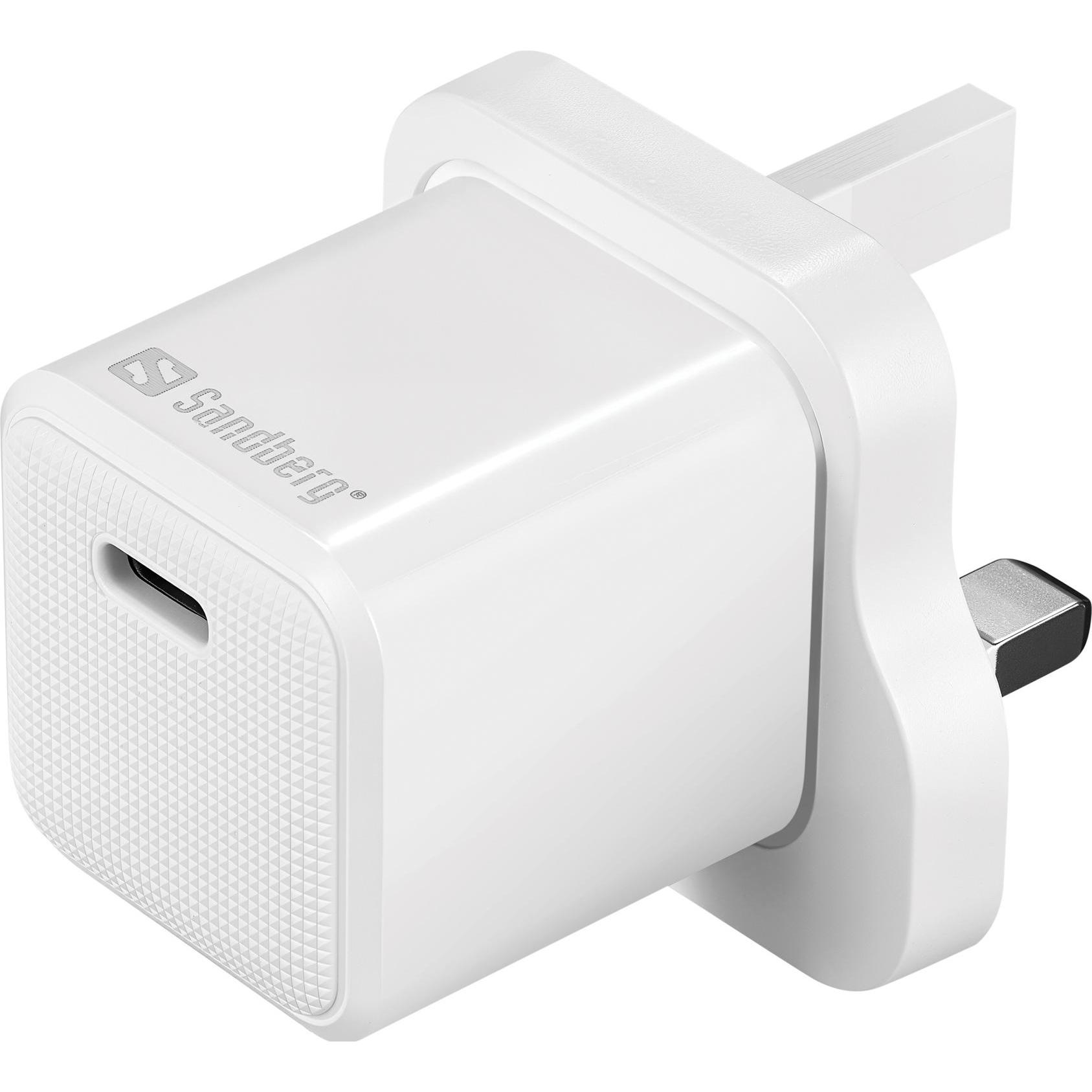Sandberg USB-C AC Charger PD20W UK (20 W), Caricatore USB, Bianco