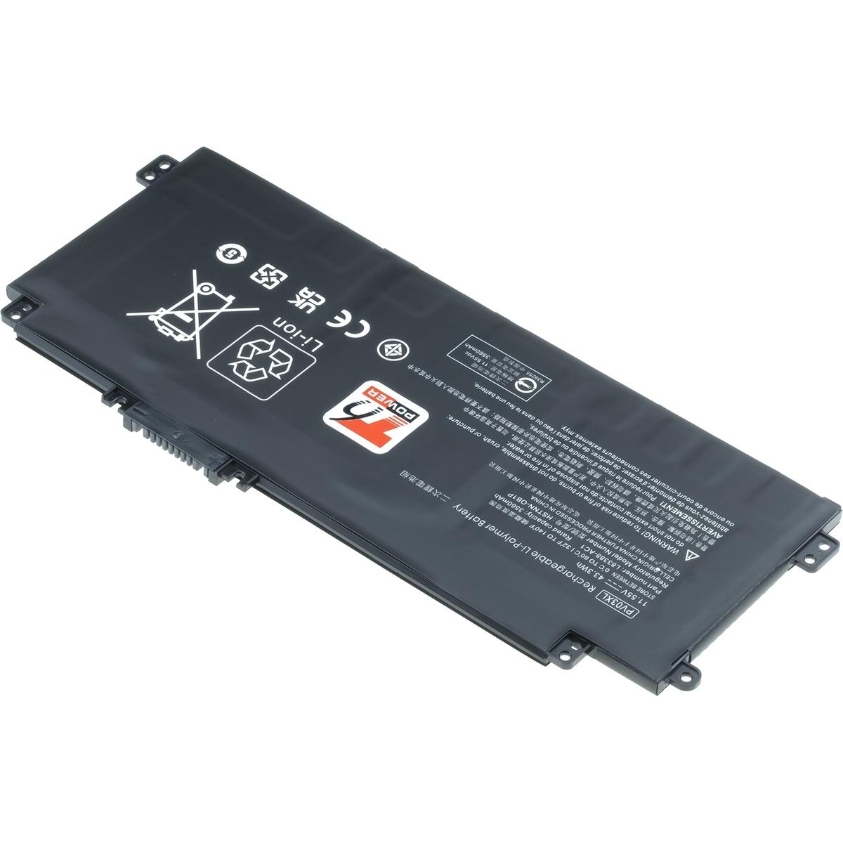 T6 Power Batteria HP Pavilion 13-bb0000, 14-dv0000, 14-ec0000,,, 3 celle, Li-poly (3 cubicoli, 3700 mAh), Batteria per notebook