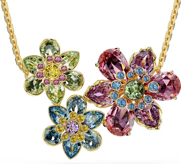 Actual product image Swarovski Idyllia Halskette Verschiedene Schliffe Blume Mehrfarbig Gold (Swarovski Metal)