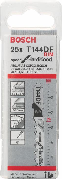 Produktbild Bosch Professional Zubehör PRO Hardwood fast T144DF Stichsägeblatt, 100 mm, 25-tlg.