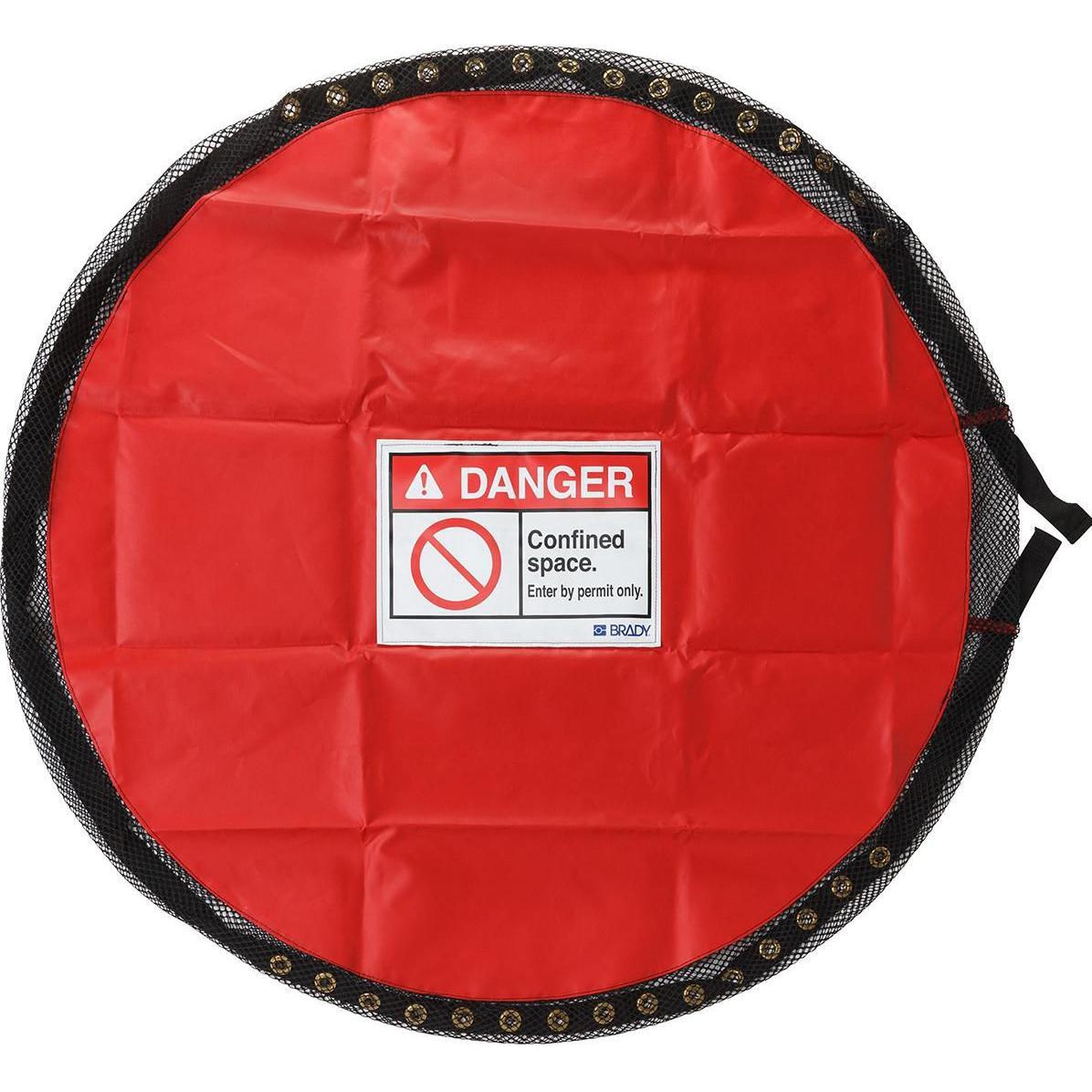 Brady, Etiketten, Stabile, verschliessbare Abdeckung, PVC-beschichtetes Polyester, Rot, Enger Raum – L (1 Stück