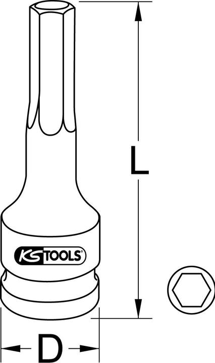 Actual product image KS Tools 1/2" power bit socket (12 mm)