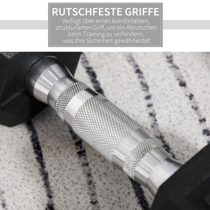 Image du produit Swisshandel24 Haltères hexagonaux set de 2 haltères en fonte poignée moletée set d'haltères set d'haltères poids (2 x 10 kg)