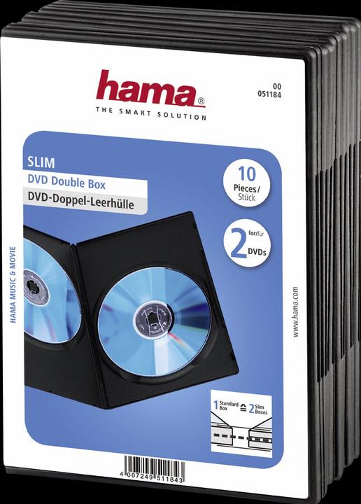 Produktbild Hama 1x10 DVD-Doppel-Leerhülle Slim 75% Platzsparnis